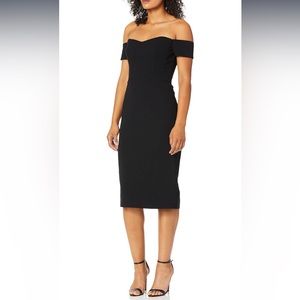 Dress the Population Bailey Off the Shoulder  Bodycon Black Dress Large